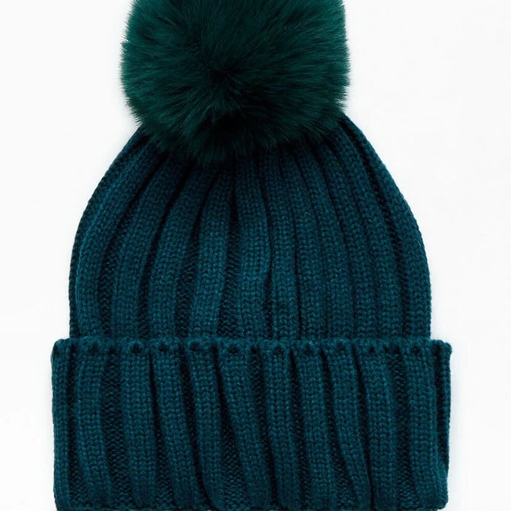 Set of 2 Green PacSun Pom Pom Beanies